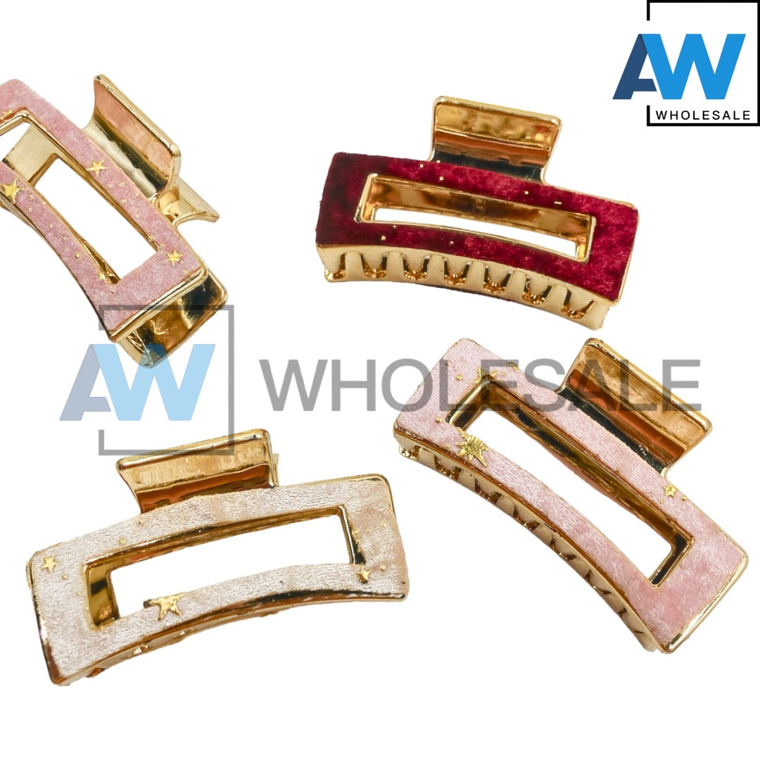 AB-978 (12 pcs) Fabric 8.5 cm Hair Clamps