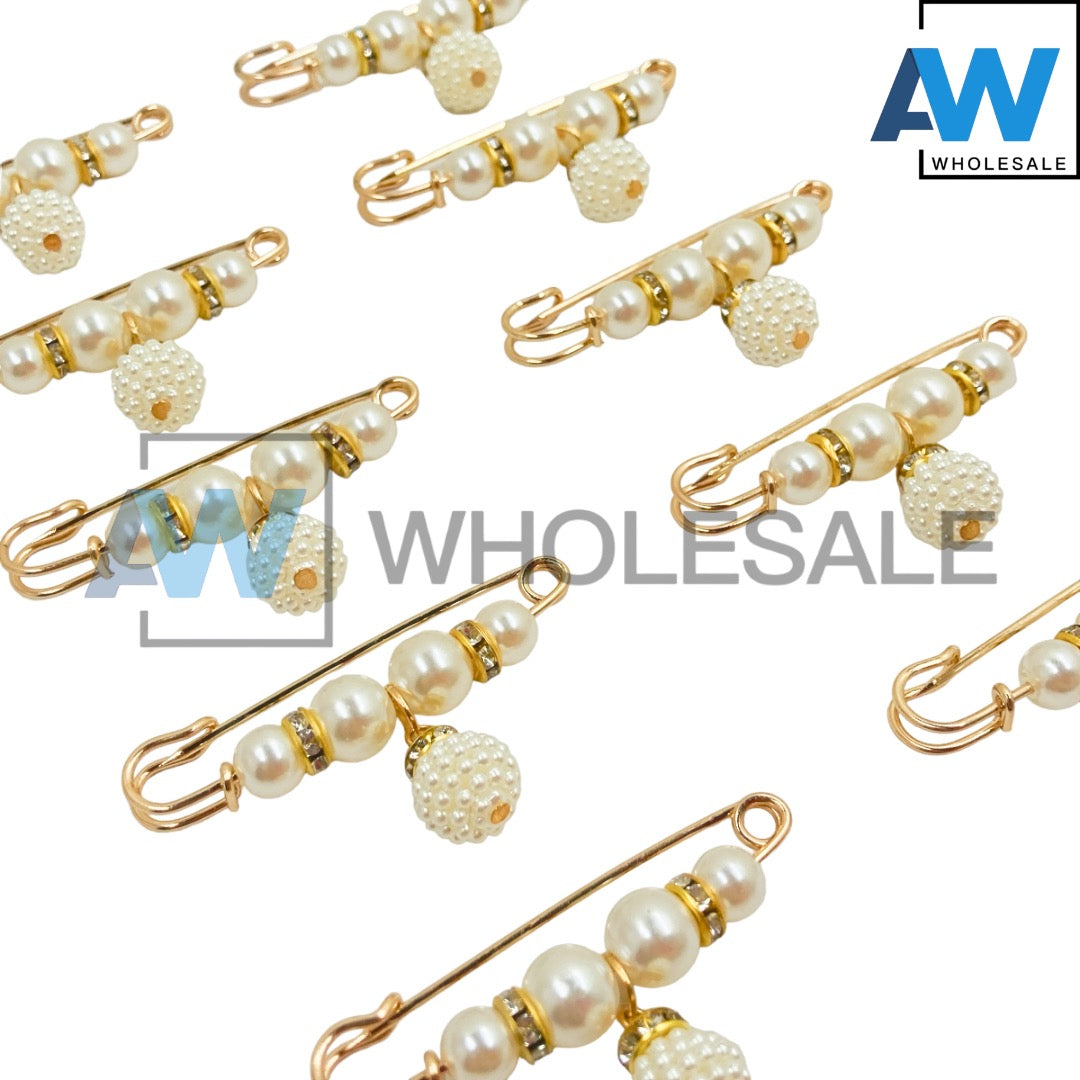EA-21 (10 pcs) Pearl with Ornament Adjust Waist Pin