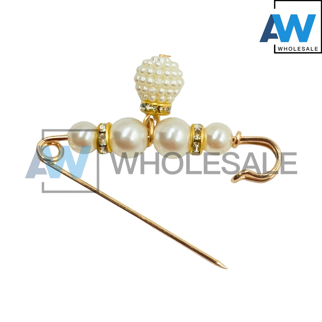 EA-21 (10 pcs) Pearl with Ornament Adjust Waist Pin