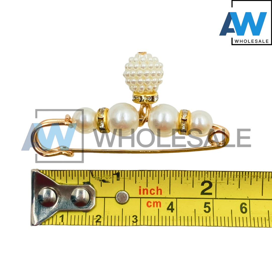 EA-21 (10 pcs) Pearl with Ornament Adjust Waist Pin
