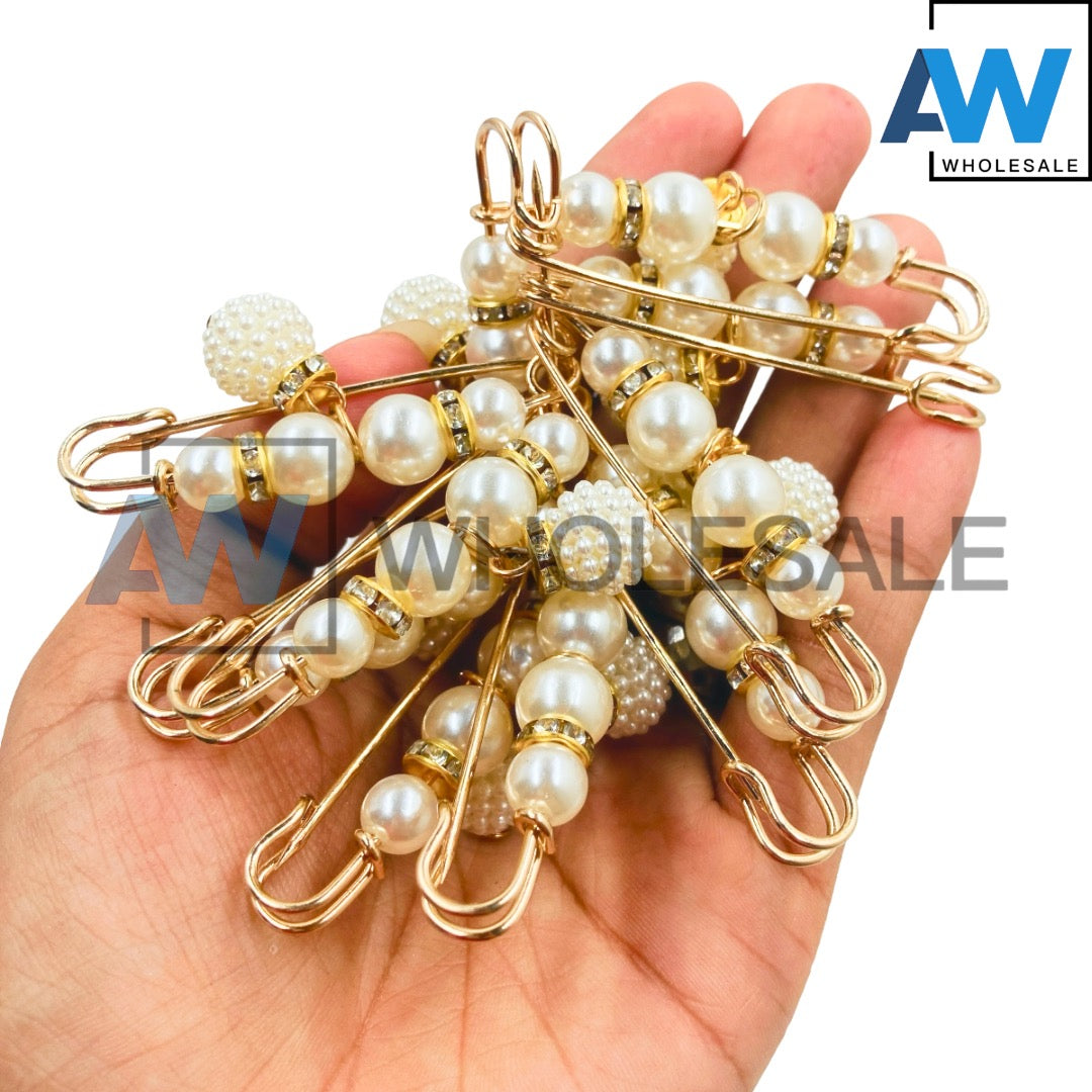 EA-21 (10 pcs) Pearl with Ornament Adjust Waist Pin