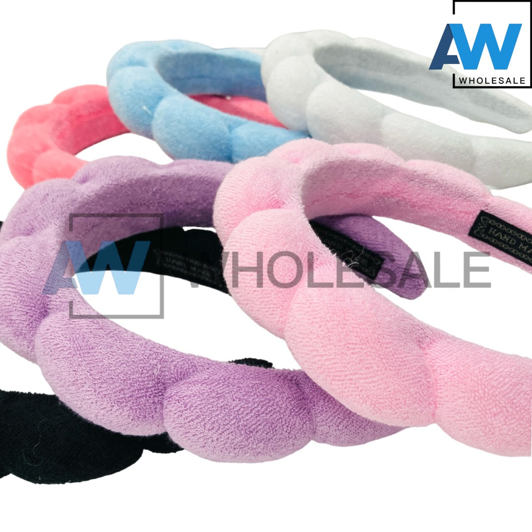 HB-06A (6 pcs) Plush 3 cm Thick Headbands