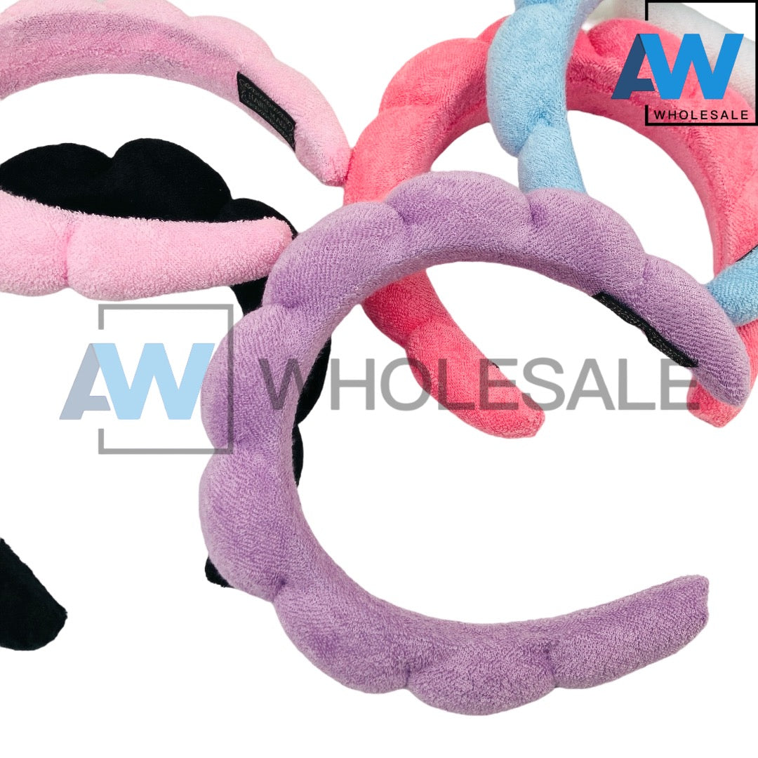 HB-06A (6 pcs) Plush 3 cm Thick Headbands