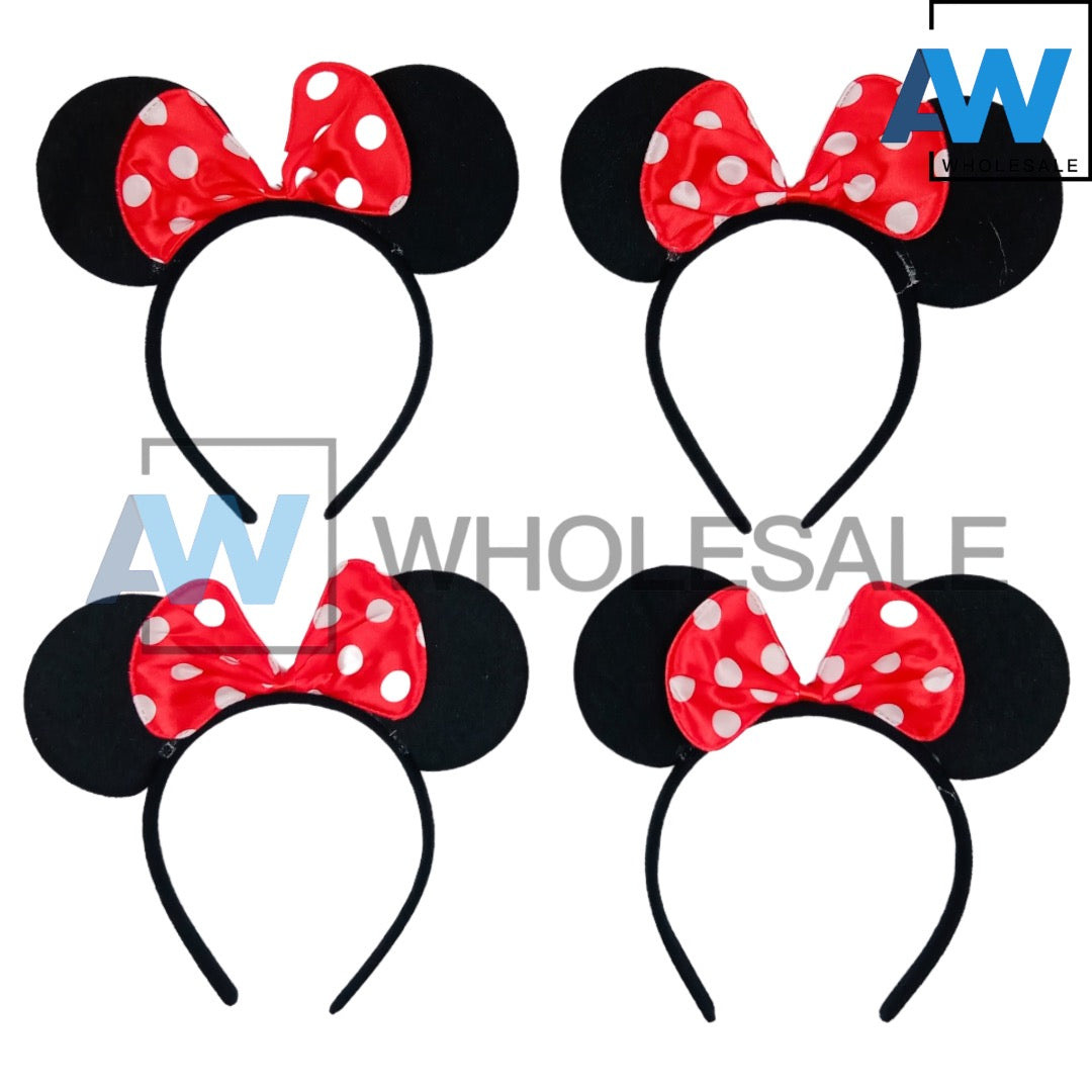 HB-1418 (12 pcs) Minnie Mouse Ribbon Headbands