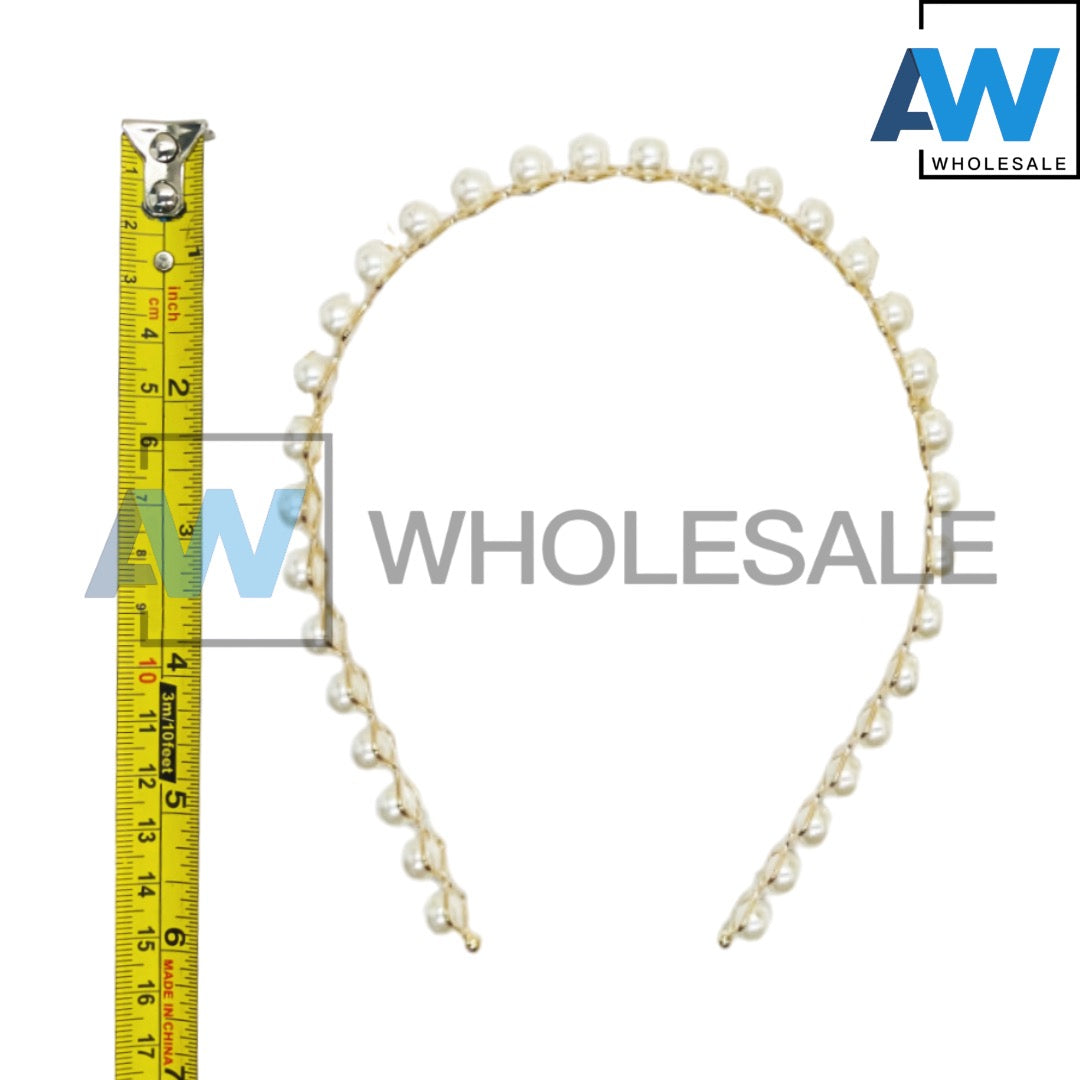 HB-1508 (12 pcs) Pearl 1-2 cm Thick Headbands