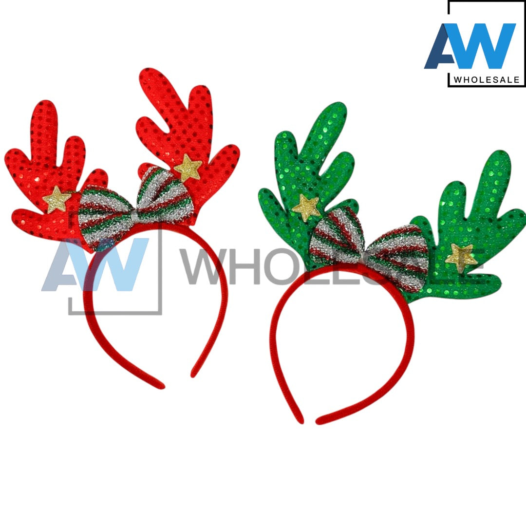 HB-1576 (12 pcs) Christmas Reindeer Headbands