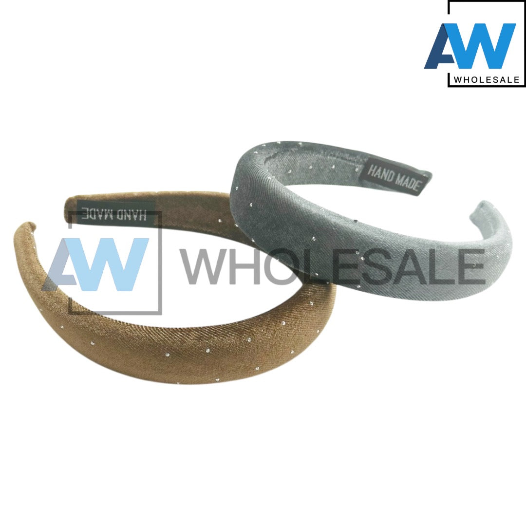 HB-1579 (12 pcs) 3 cm Thick Fabric Headbands