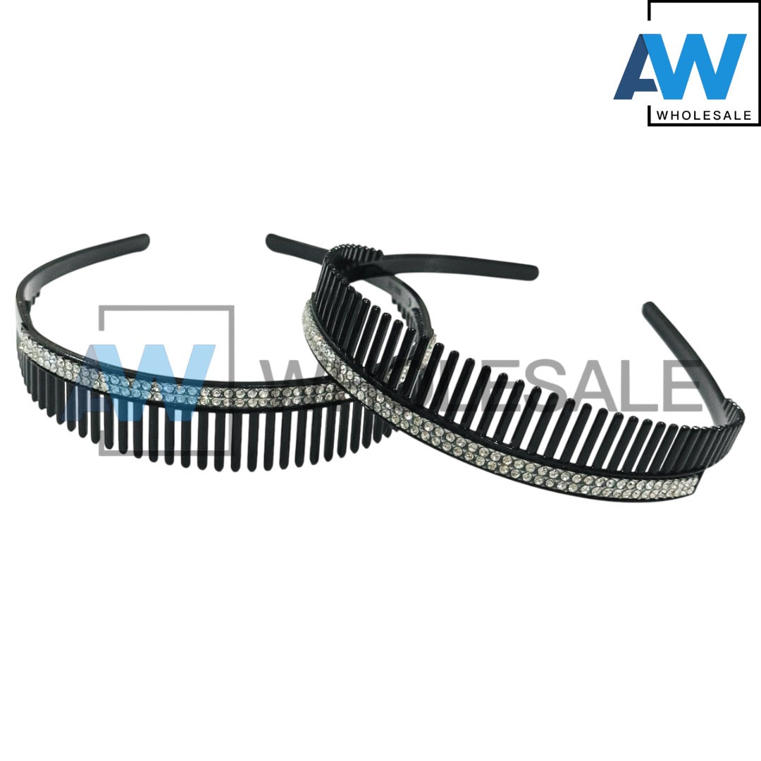HB-1582 (12 pcs) Diamond 1 cm Headbands