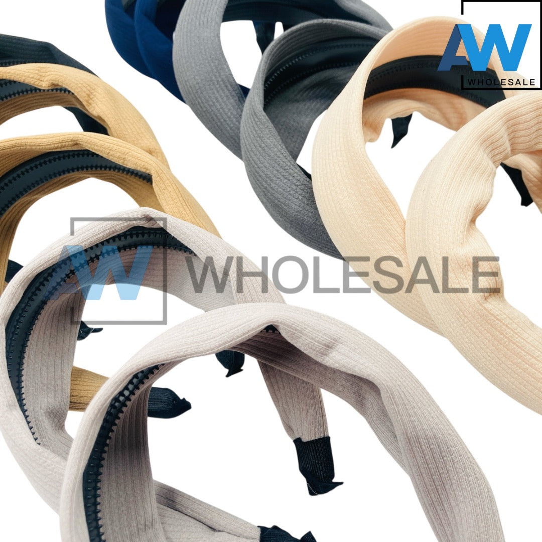 HB-1596 (12 pcs) Fabric 5 cm Thick Headbands
