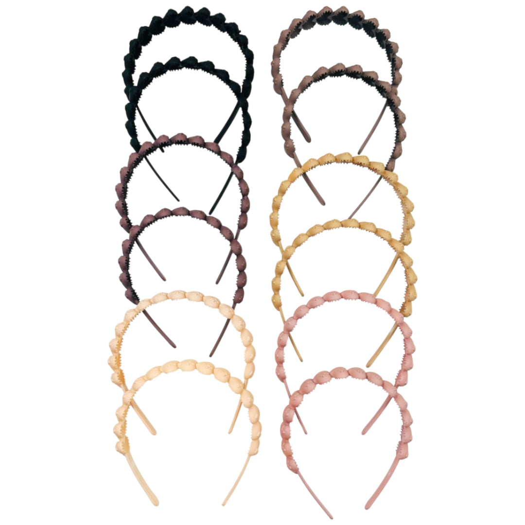 HB-1628 (12 pcs) Matte 2 cm Plastic Headbands