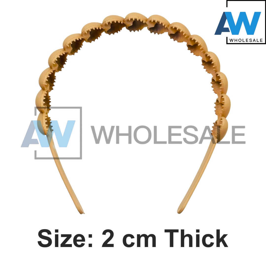 HB-1628 (12 pcs) Matte 2 cm Plastic Headbands