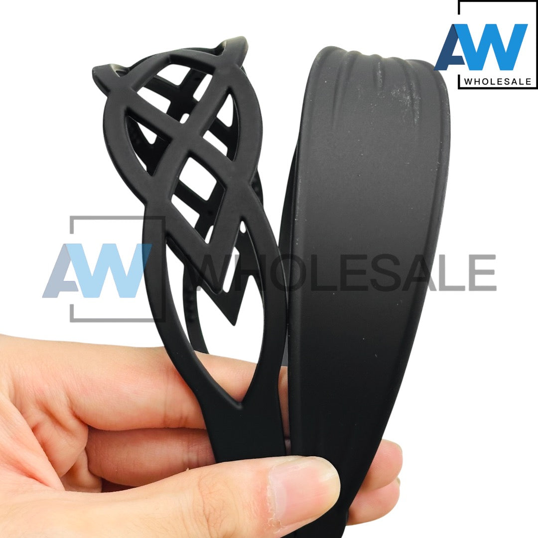 HB-1629 (12 pcs) Matte 4 cm Thick Plastic Headbands