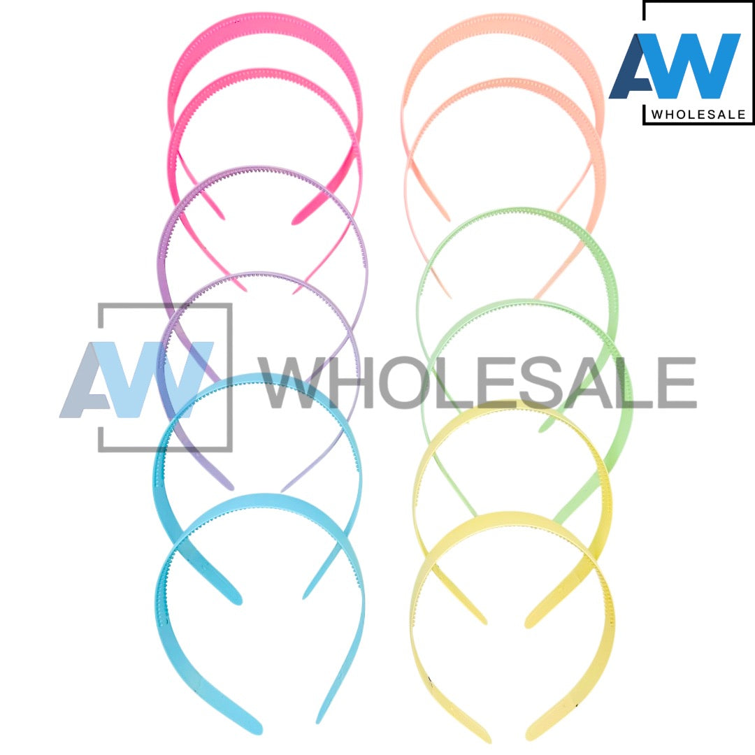 HB-1631 (12 pcs) Matte Pastel 2.5 cm Headbands