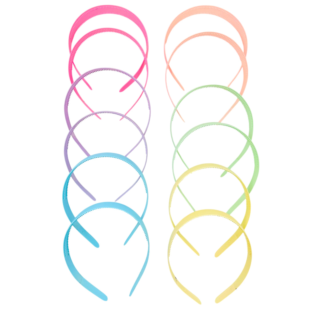HB-1631 (12 pcs) Matte Pastel 2.5 cm Headbands