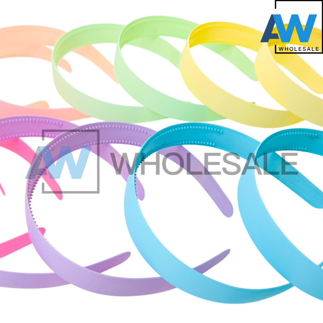 HB-1631 (12 pcs) Matte Pastel 2.5 cm Headbands