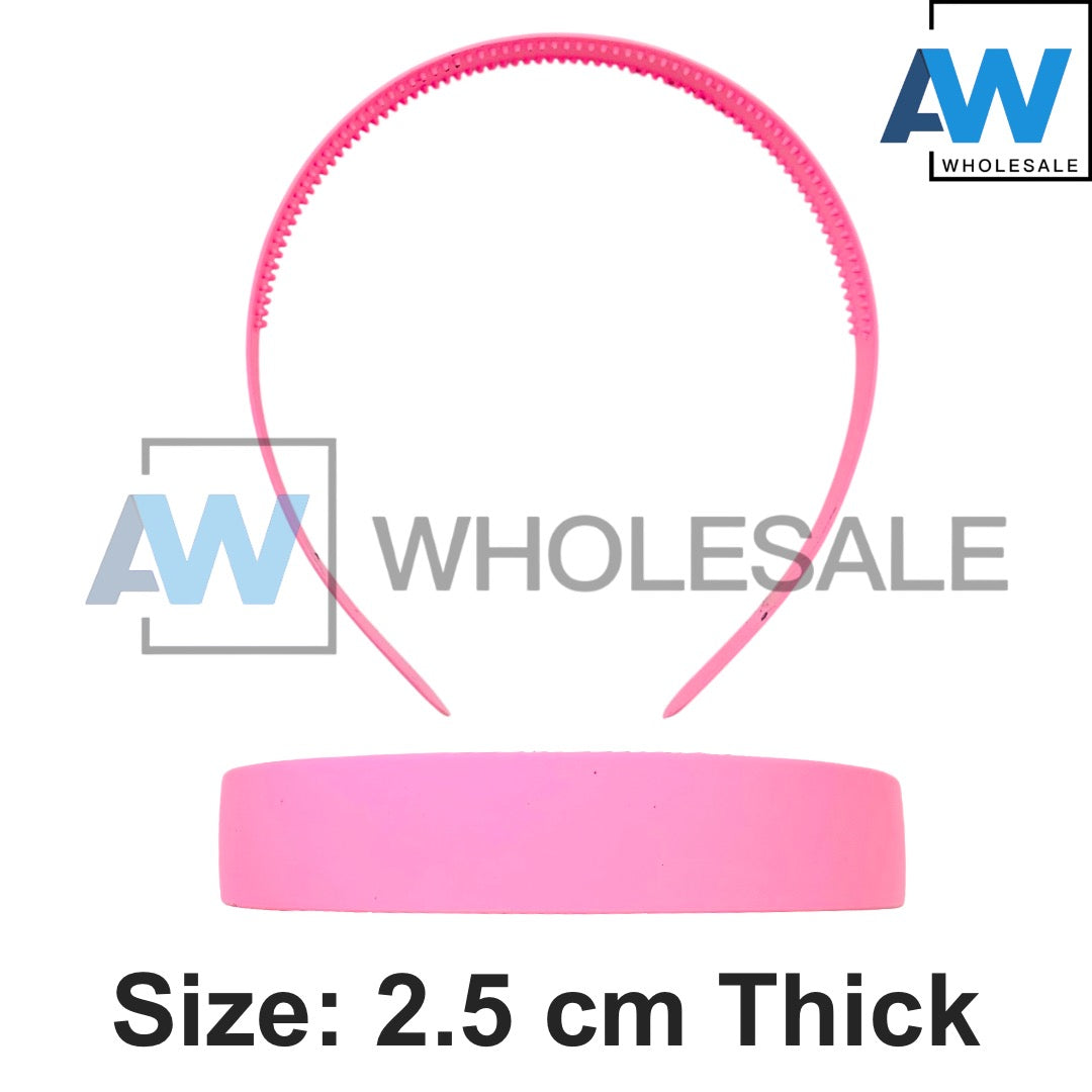 HB-1631 (12 pcs) Matte Pastel 2.5 cm Headbands