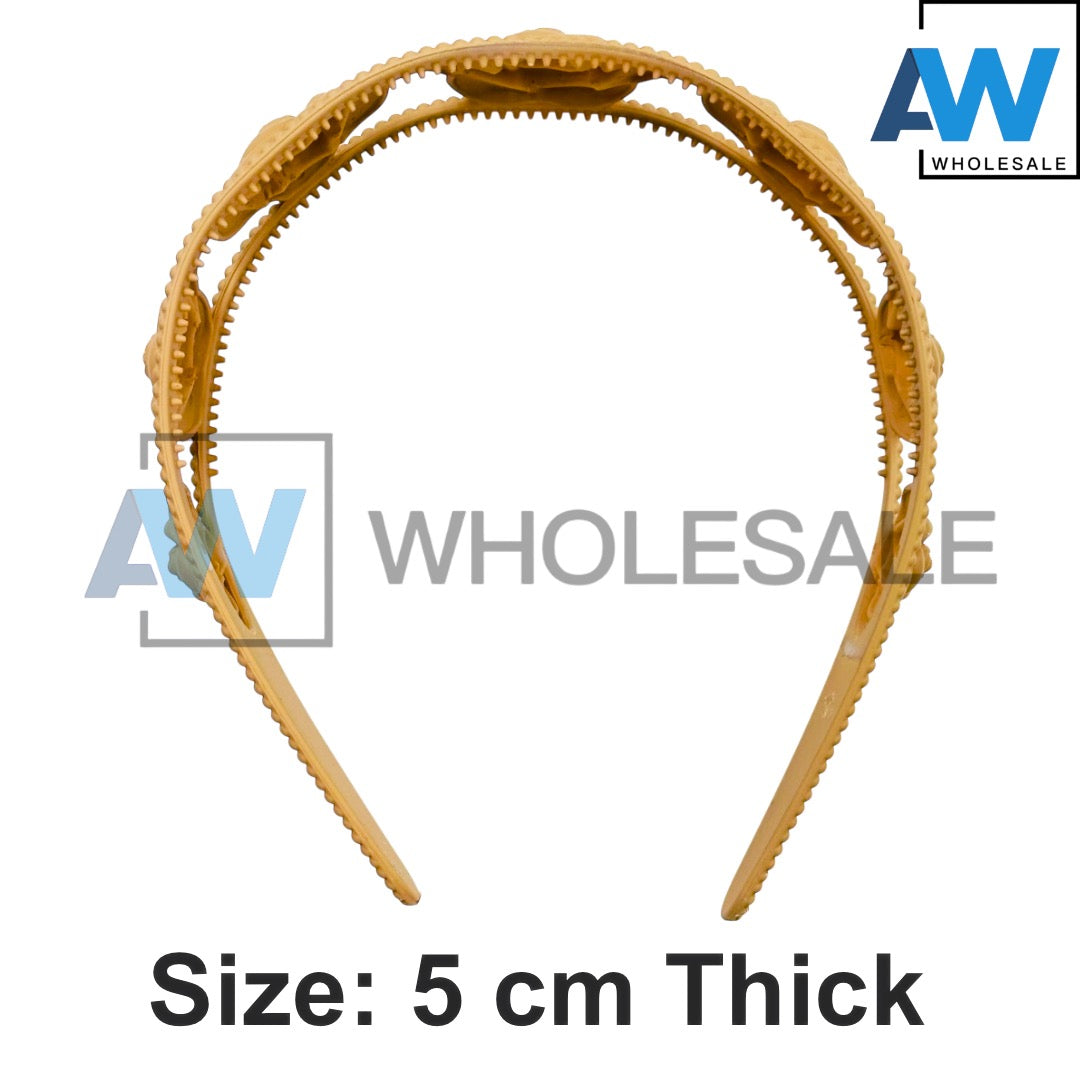 HB-1638 (12 pcs) Matte 5 cm Plastic Headbands
