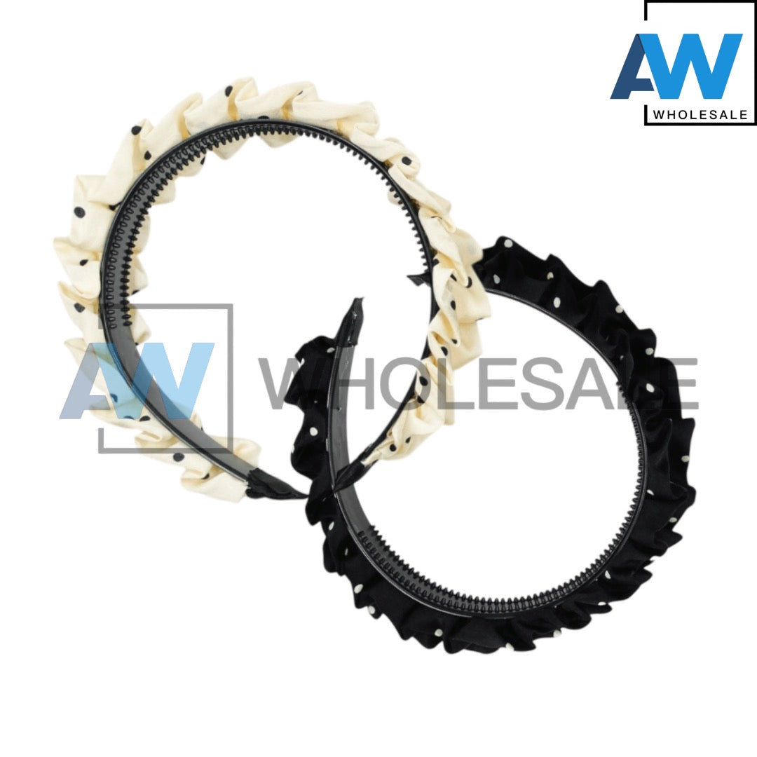 HB-1684 (12 pcs) Polka Dot Fabric Headband