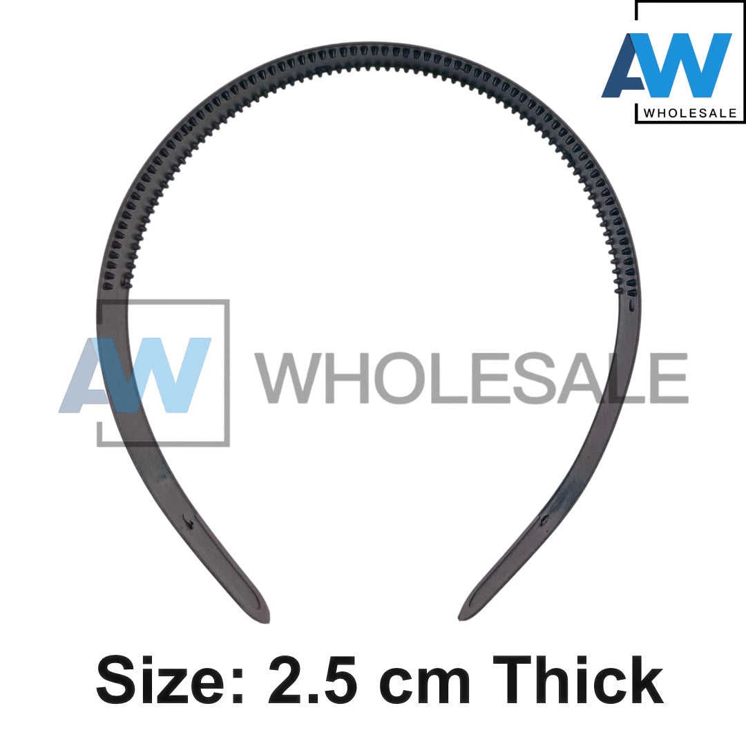 HB-1686 (12 pcs) Matte 2.5 cm Thick Headbands