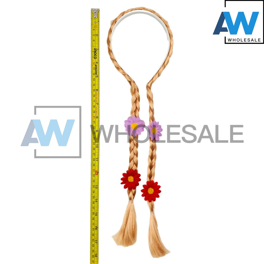 HB-790 (12 pcs) Braided Synthetic Hair Headbands