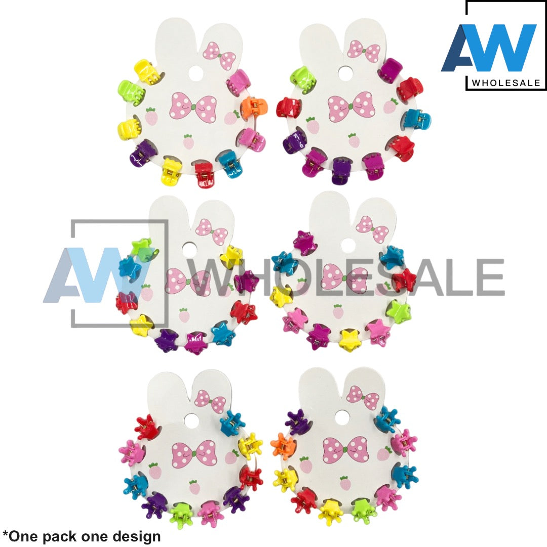 HC-06 (12 cards) 1 cm Hair Clips Set
