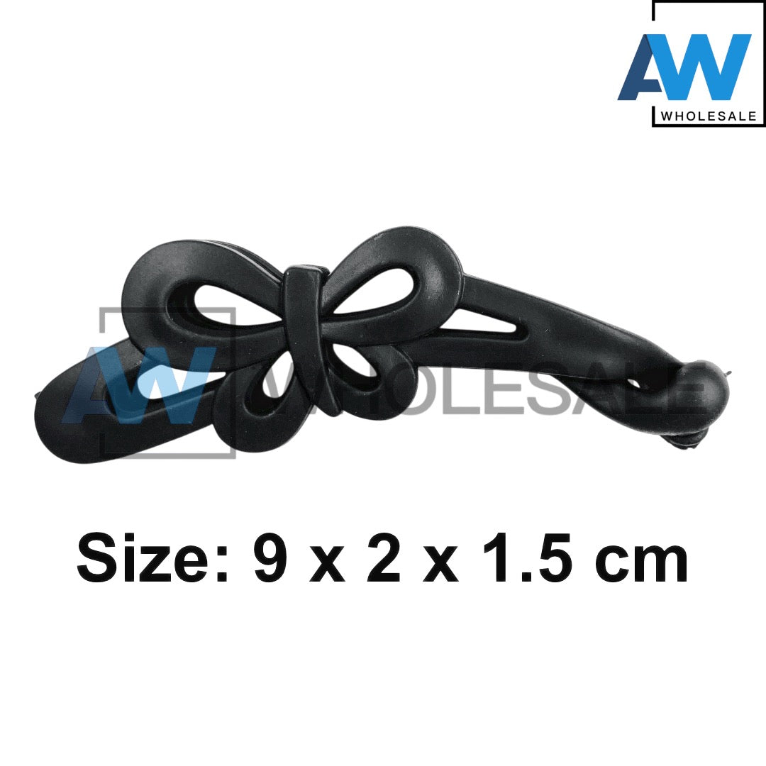 HC-74 (12 pcs) Matte Assorted Black Banana Hair Clip