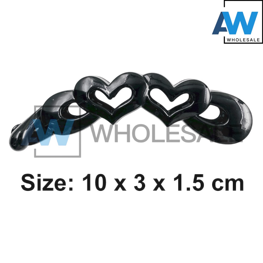 HC-75 (12 pcs) Glossy Assorted Black Banana Hair Clip