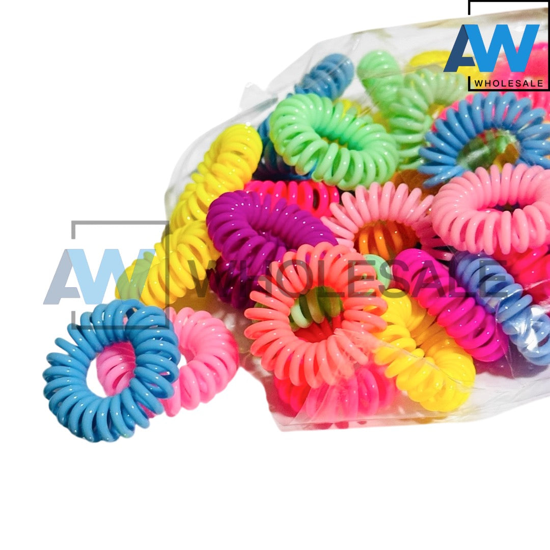 HP-205/HP-205B (40 pcs) Telephone Wire Elastic Hair Ties