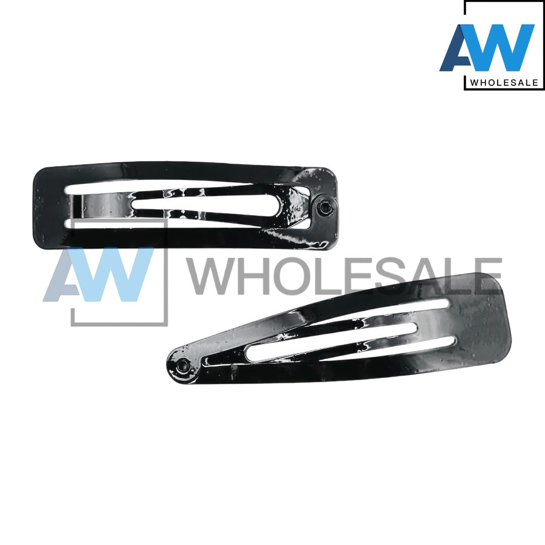 HPN-10 (1 card) Glossy Metal Snap Hair Clips