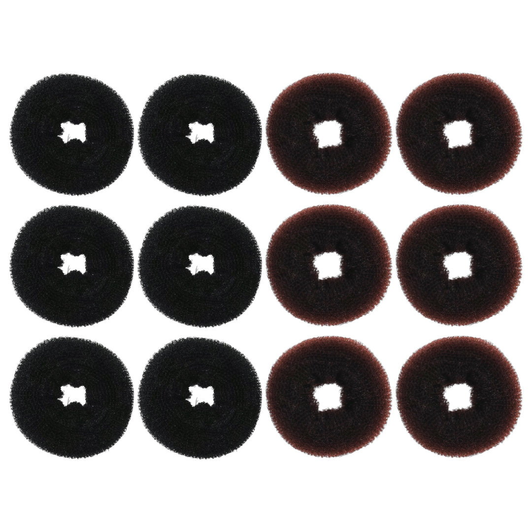 HPN-1121 (12 pcs) Hair Bun Scrunchies Hair Ties