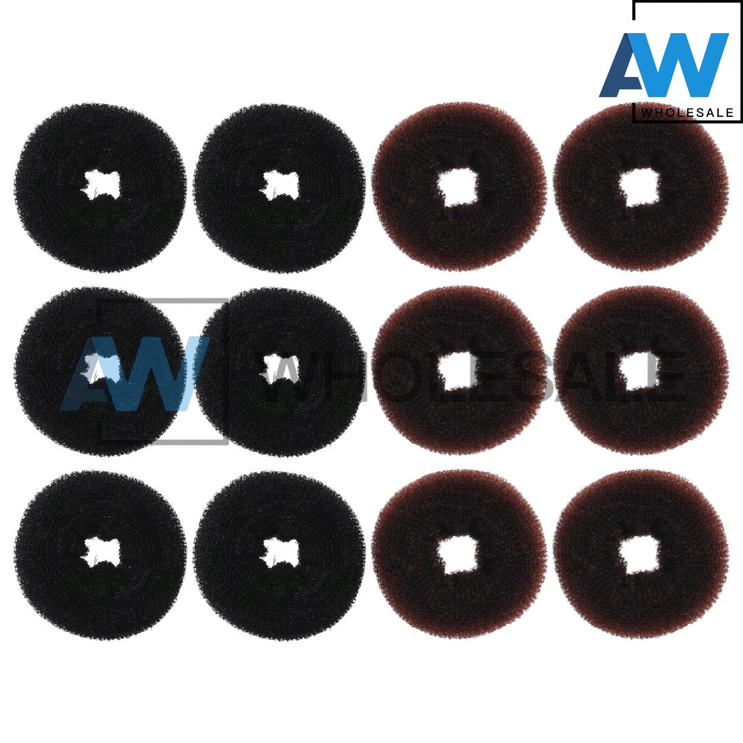 HPN-1121 (12 pcs) Hair Bun Scrunchies Hair Ties