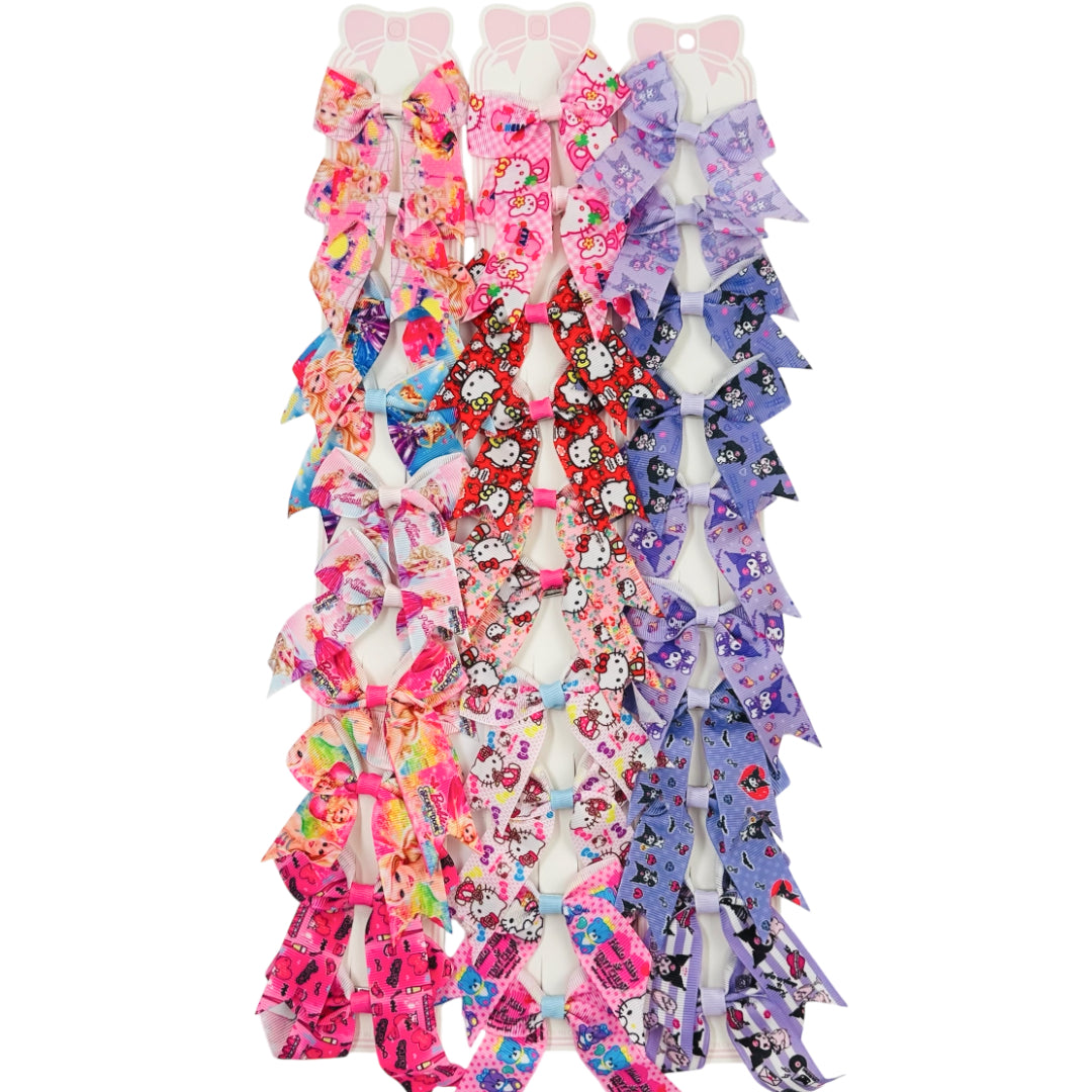 HPN-134 (10 pcs) Pattern Ribbon Hair Clips