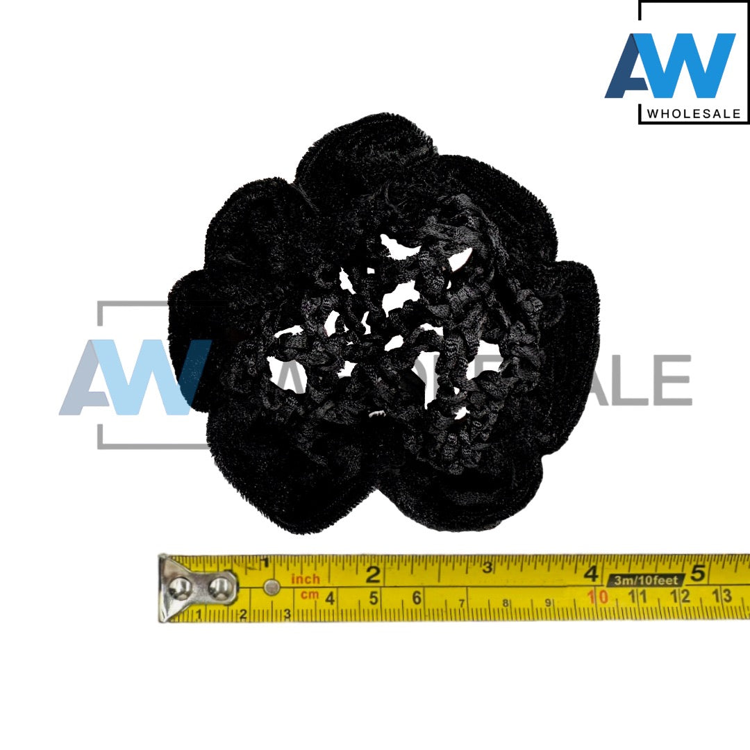 HPN-1480 (12 pcs) Velvet Flower Scrunchies