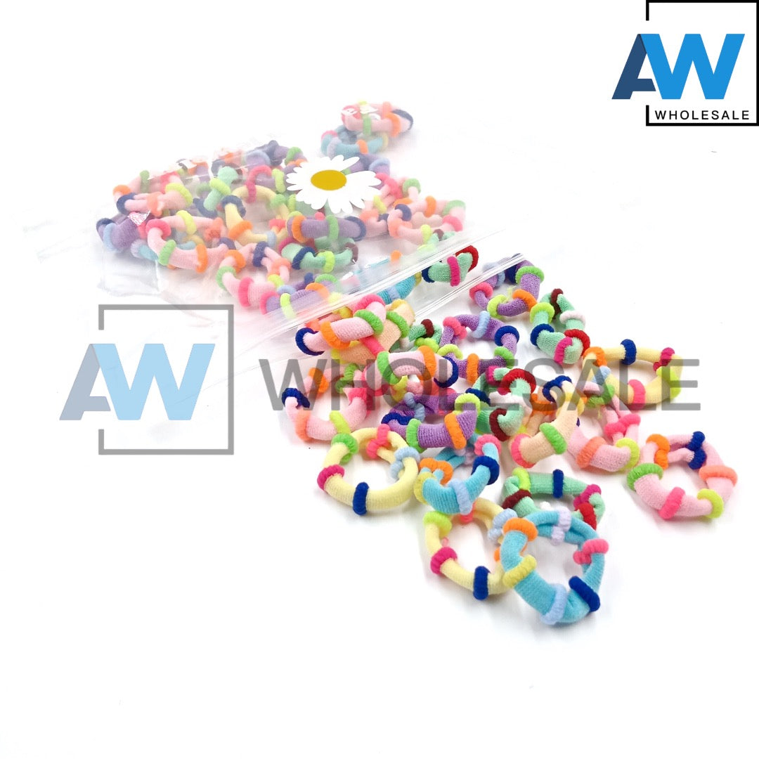 HPN-1539 (12 pouches) Fabric Mini Elastic Ties