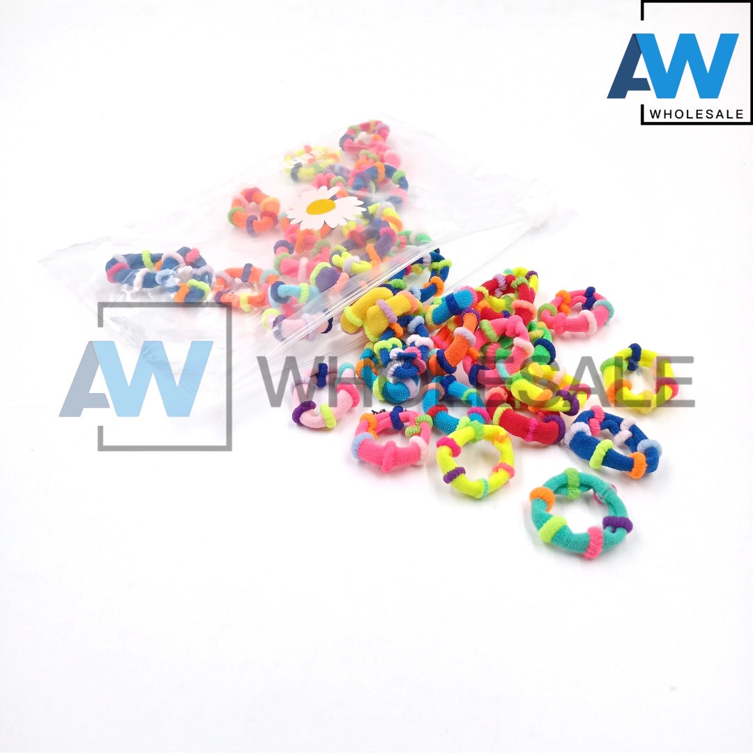 HPN-1539 (12 pouches) Fabric Mini Elastic Ties