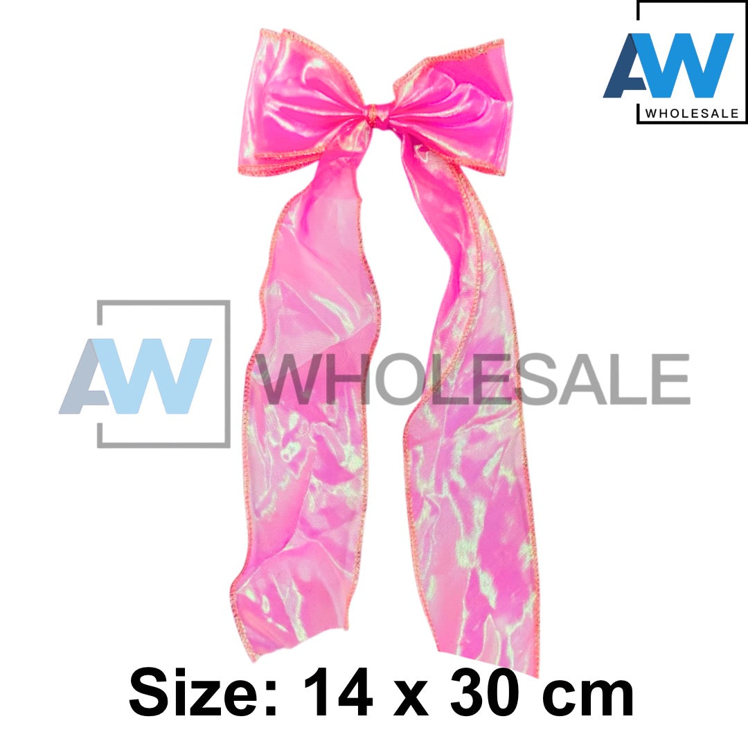 HPN-1923 (12 pcs) Transparent Ribbon Hair Clip Set