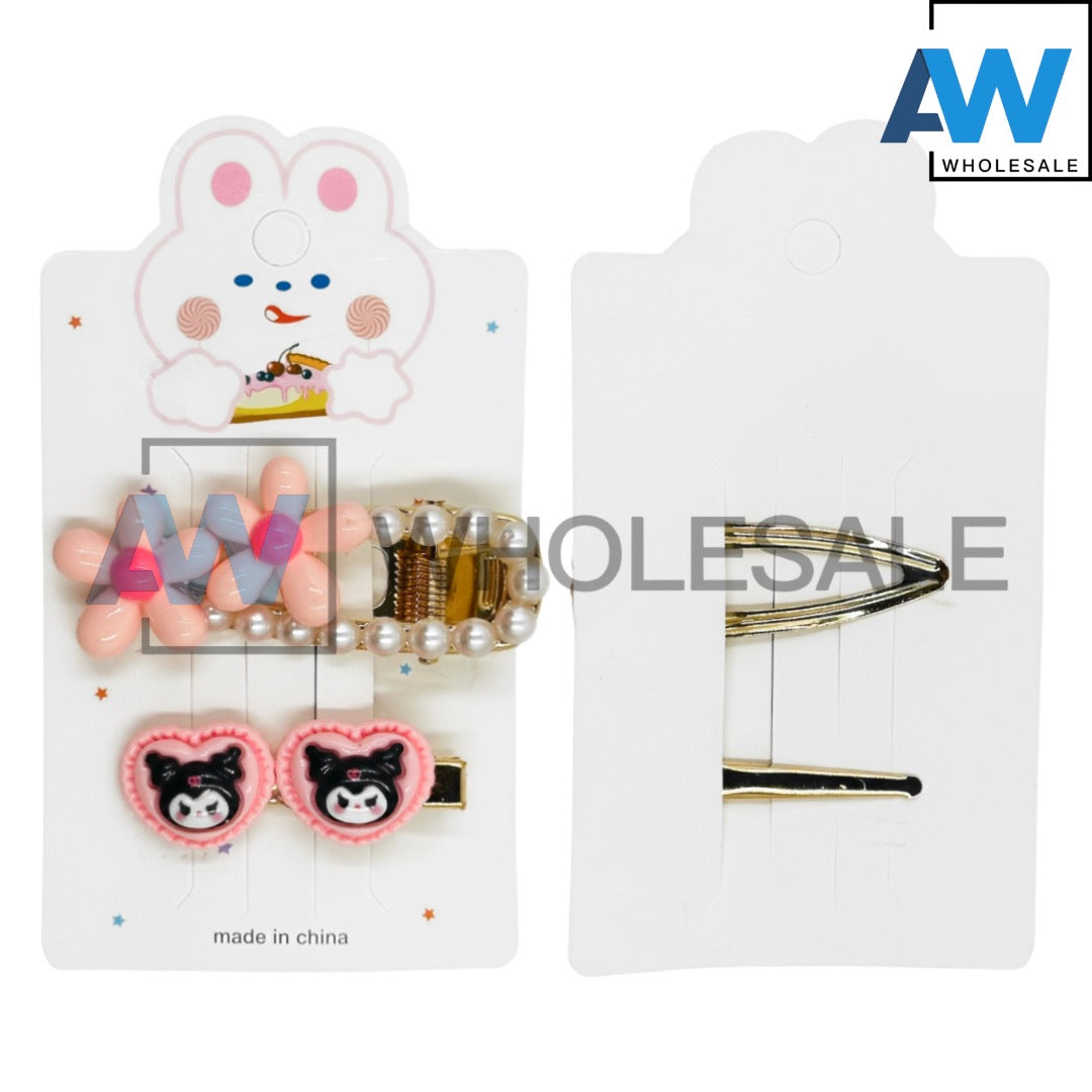 HPN-2166 (12 cards) K Character 2 in 1 Hair Clip Set