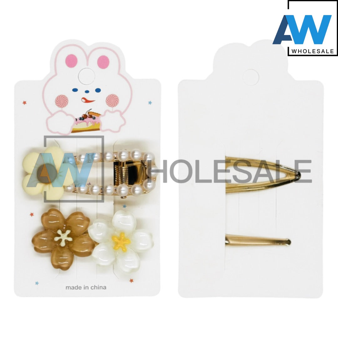 HPN-2167 (12 cards) Flower 2 in 1 Hair Clip Set