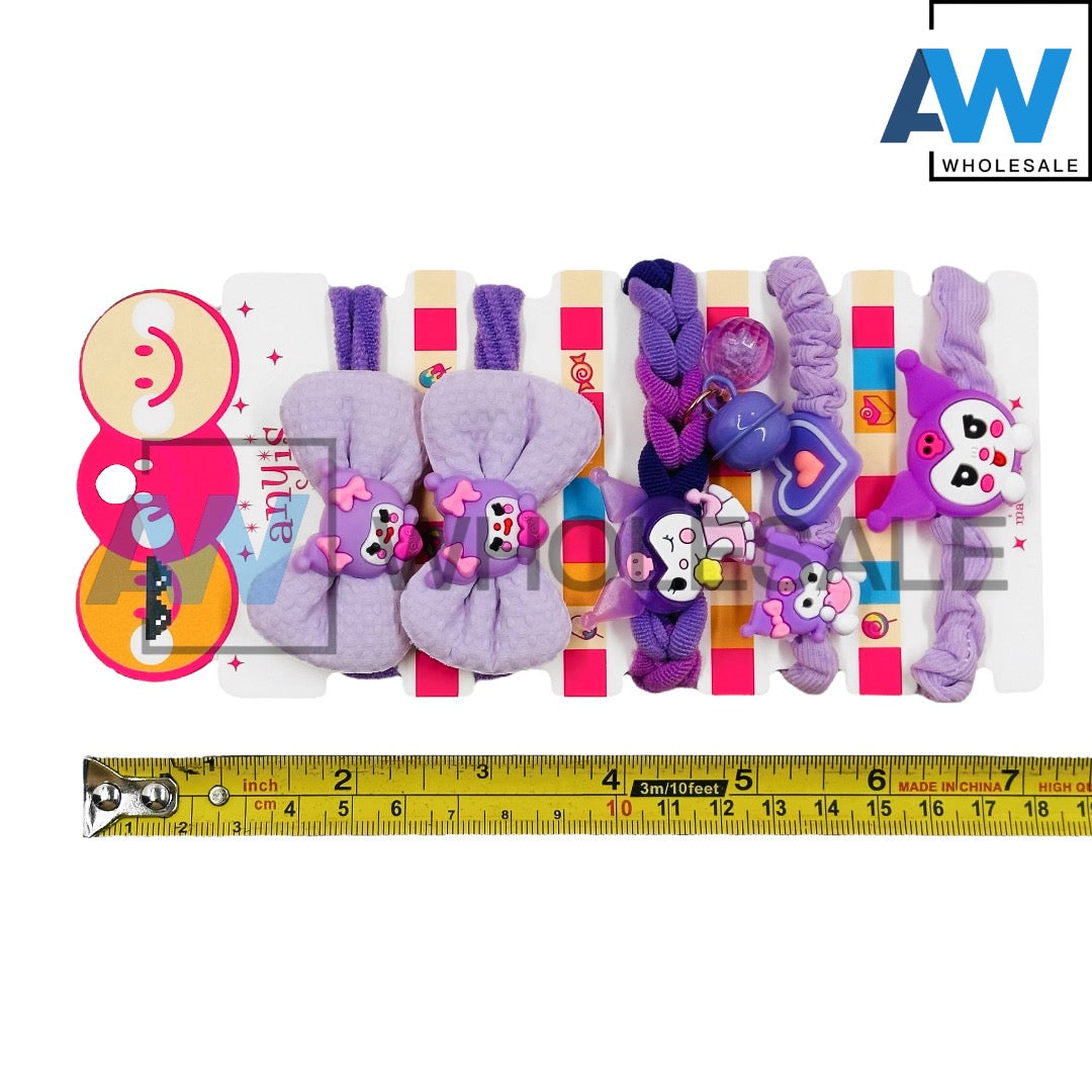 HPN-2168 (8 pcs) 5 in 1 K Character Hair Tie Sets