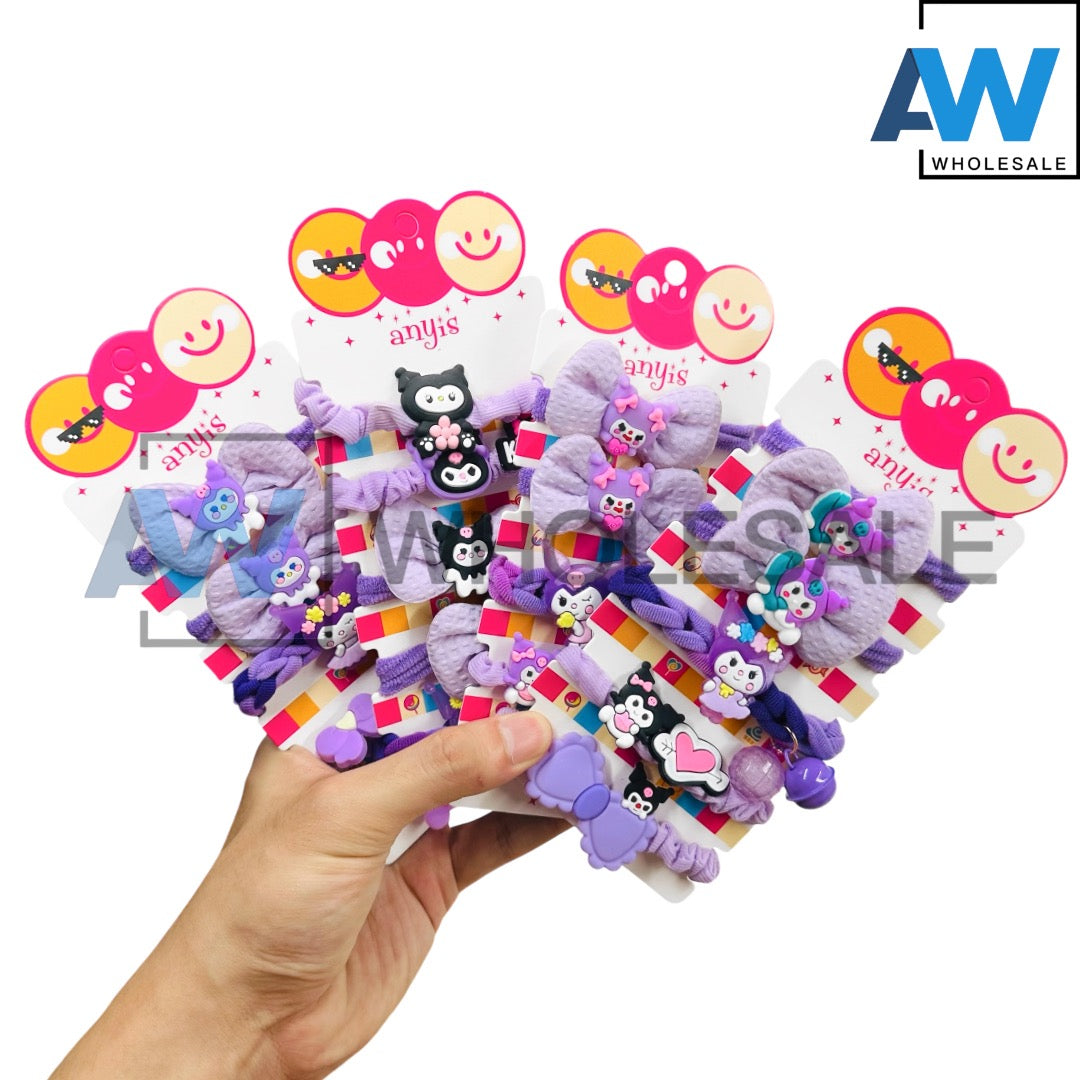 HPN-2168 (8 pcs) 5 in 1 K Character Hair Tie Sets