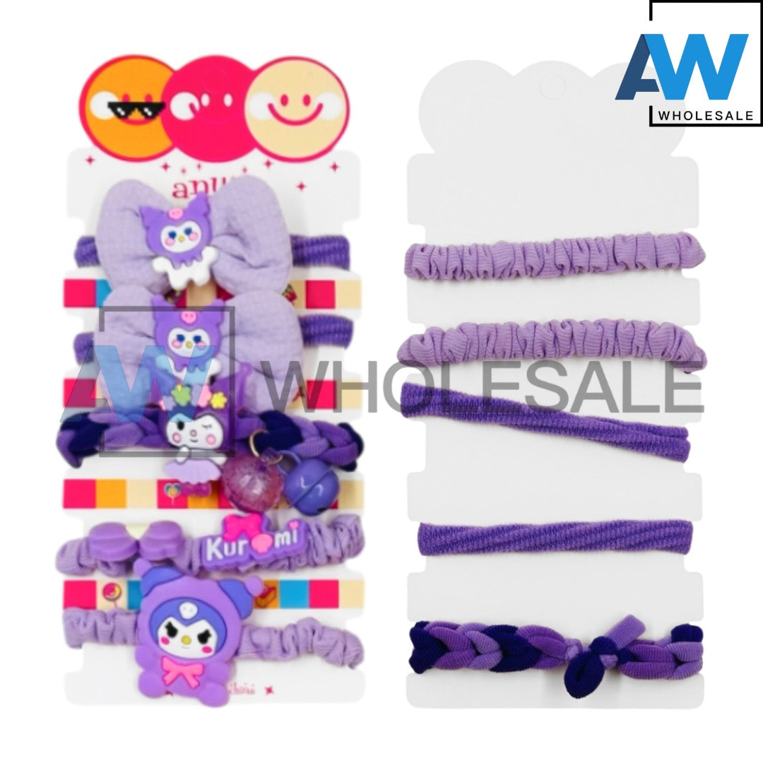 HPN-2168 (8 pcs) 5 in 1 K Character Hair Tie Sets