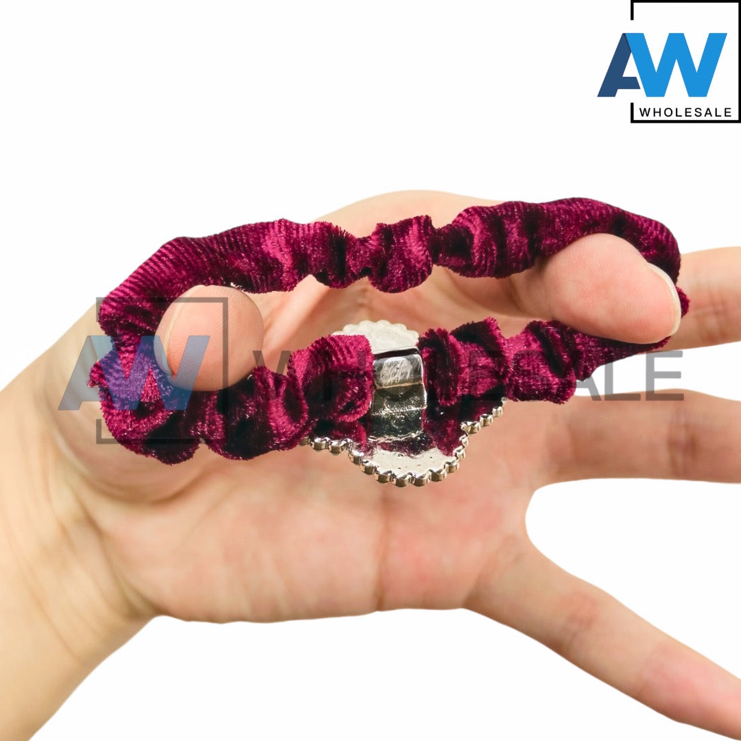 HPN-2172 (10 pcs) Gemstone Hair Scrunchies Hair Ties