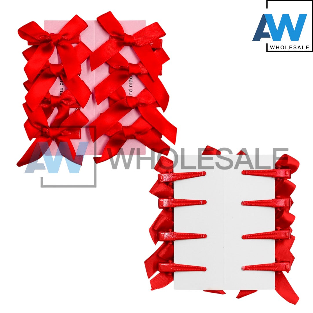 HPN-2180 (1 card) Mini Satin Ribbon Hair Clips