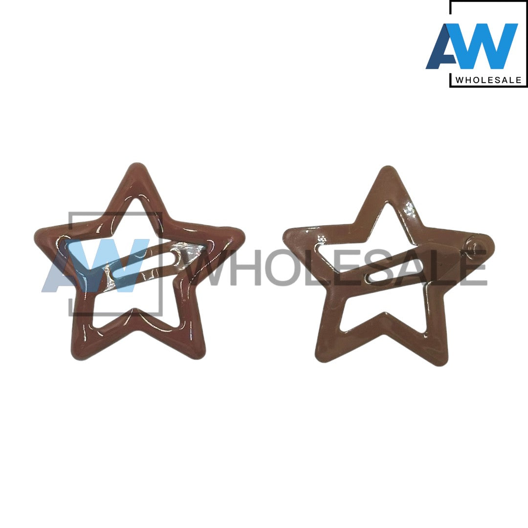 HPN-2187 (1 card) Glossy Star Snap Hair Clip