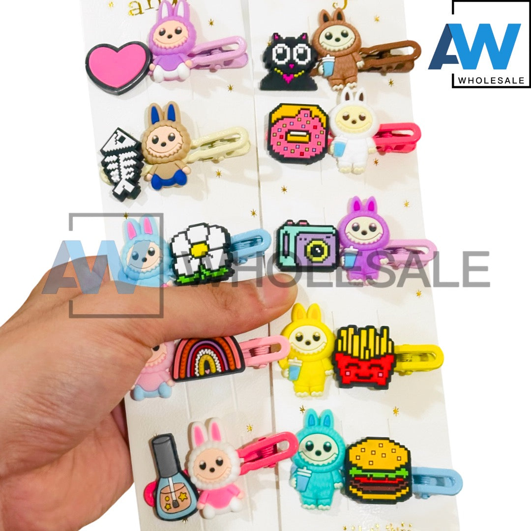 HPN-2222 (1 card) Labubu Hair Clip Sets