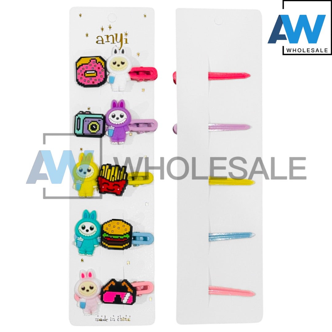 HPN-2222 (1 card) Labubu Hair Clip Sets