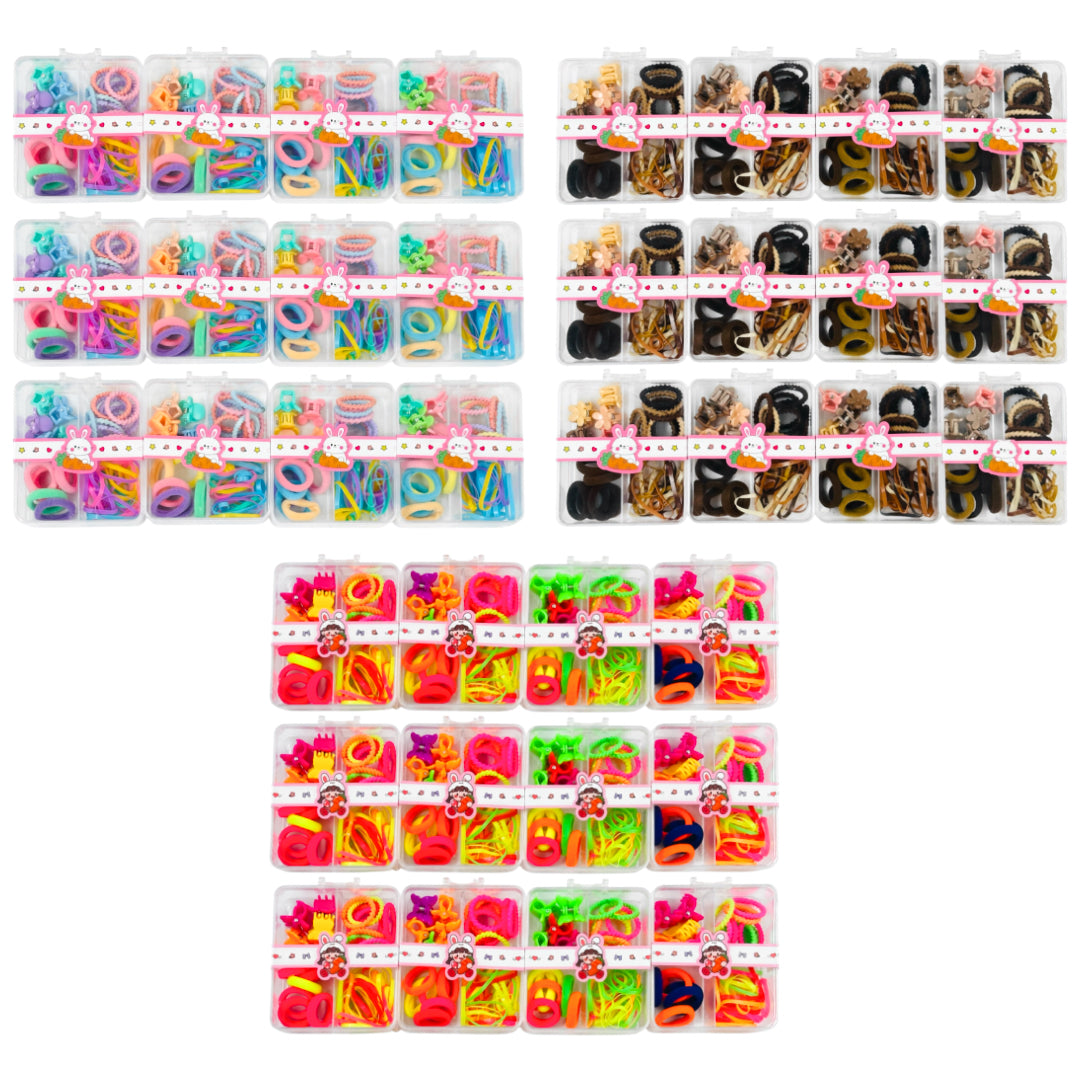 HPN-2280 (12 cases) Hair Tie & Hair Clip Set