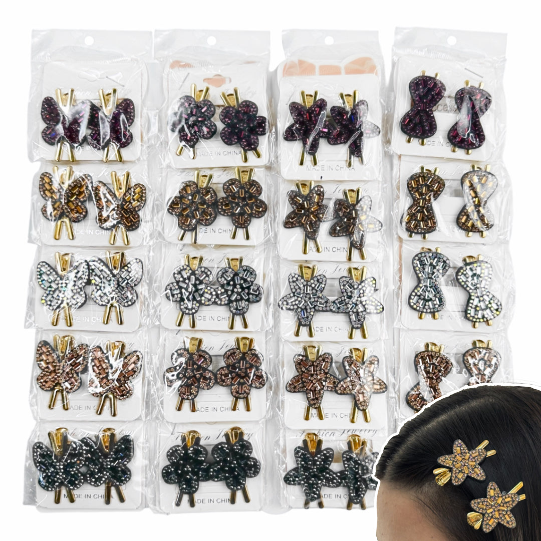 HPN-2291 (10 pcs) Gemstone Shape Hair Clip