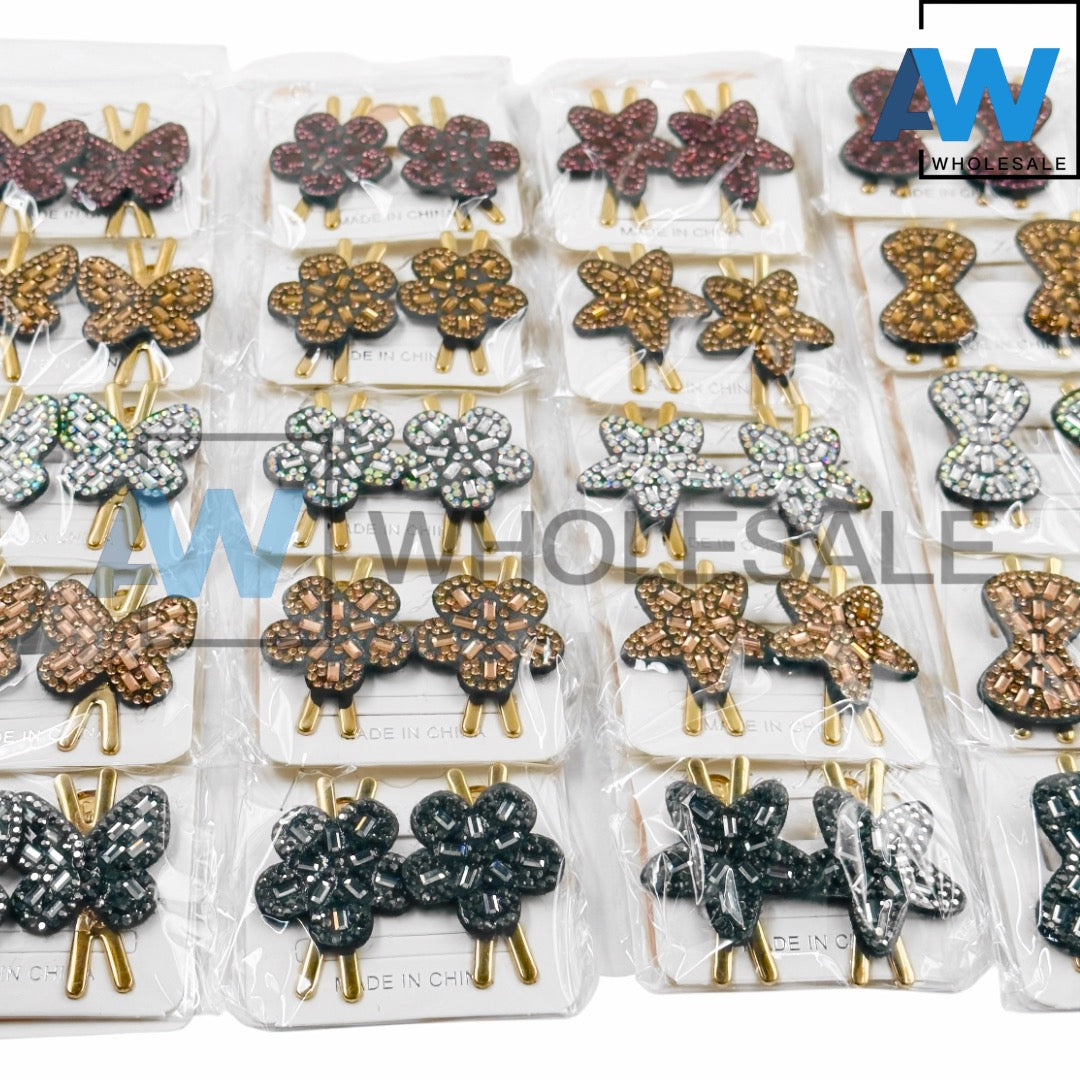 HPN-2291 (10 pcs) Gemstone Shape Hair Clip