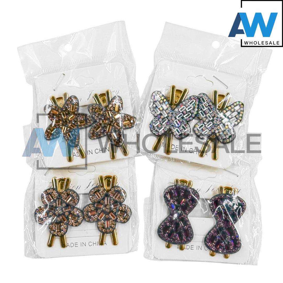 HPN-2291 (10 pcs) Gemstone Shape Hair Clip